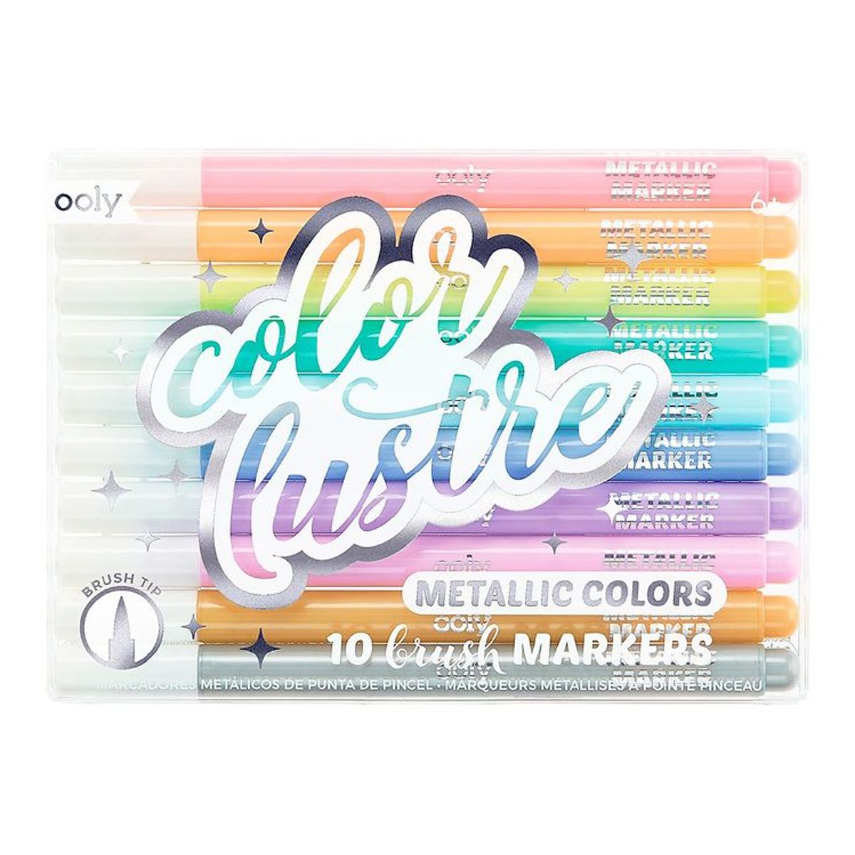 Ooly Tuscher - Metallic Brush Markers - 10 stk - Pastelfarver