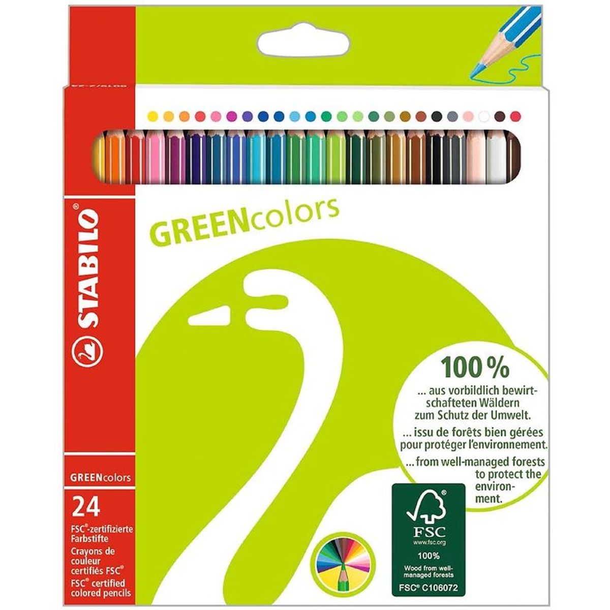 Stabilo Farveblyanter - GreenColors - 24 stk. - Multifarvet