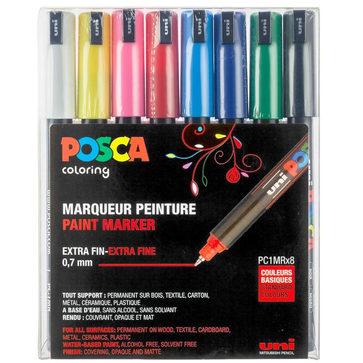 Posca Tuscher - PC-1MR - 8 stk. - Multifarvet