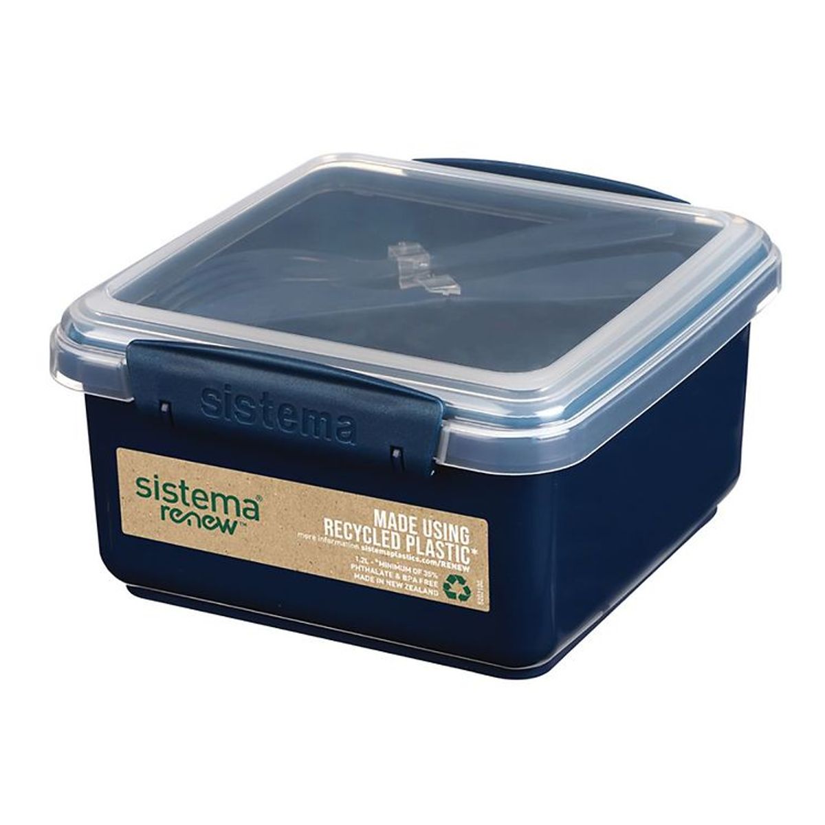 Sistema Madkasse m. Bestik - Lunch Plus Renew - 1,2 l - Navy