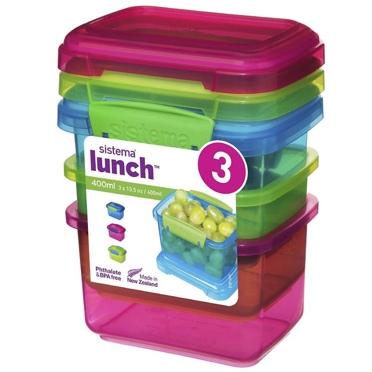 Sistema Madkasser - Lunch Packs - 3-pak - 400 ml - Multi