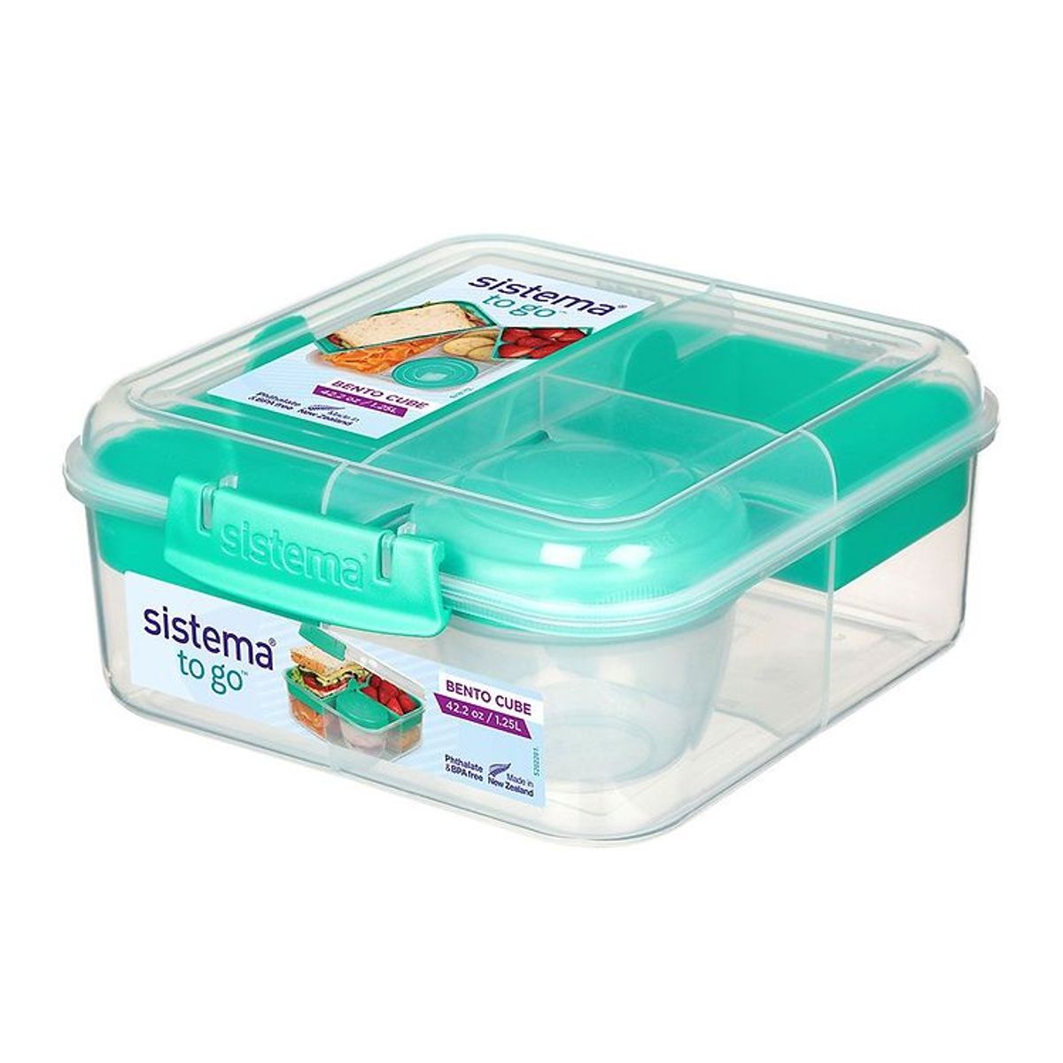 Sistema Madkasse m. Beholder - Bento Cube - 1,25 l - Turkis