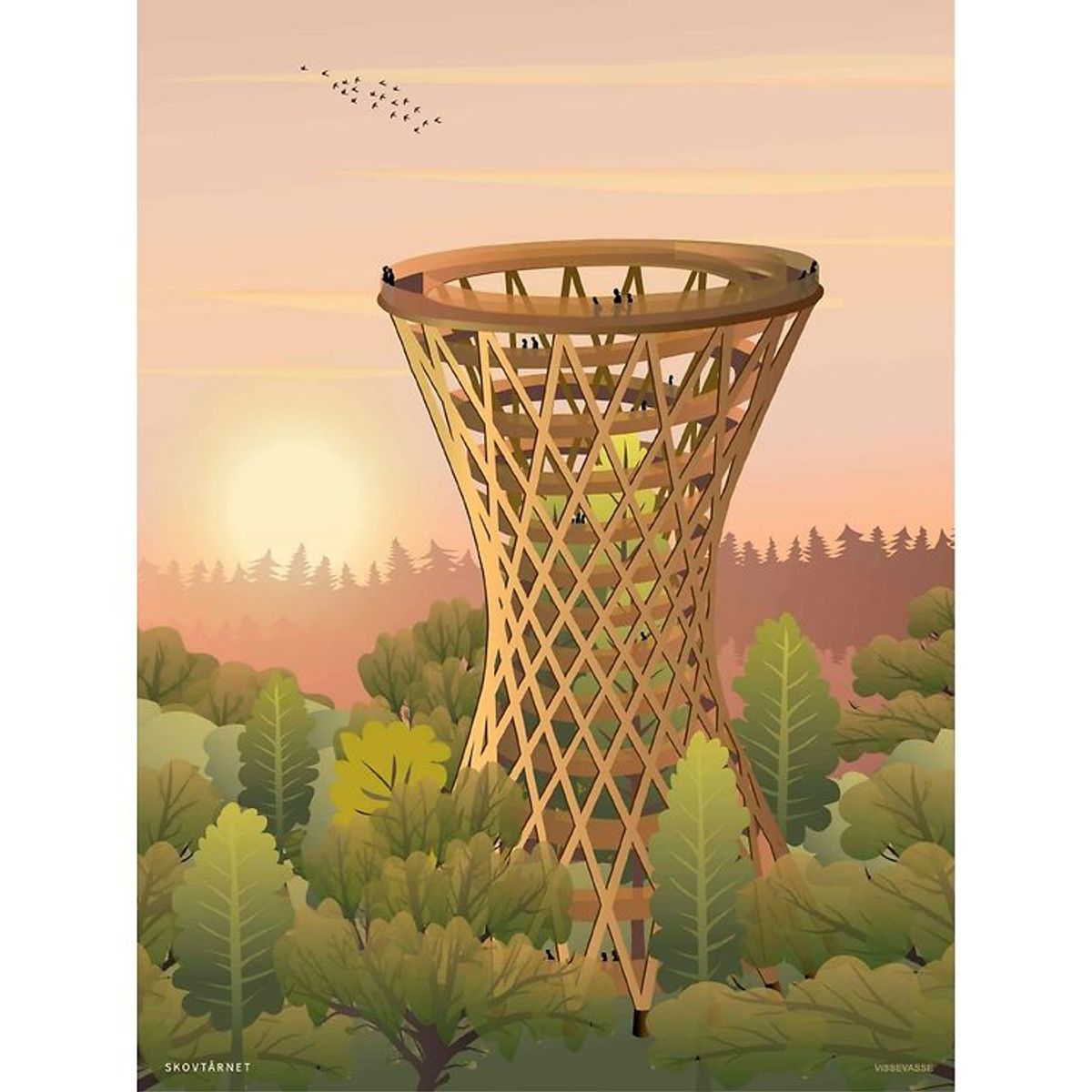 Vissevasse Plakat - 50x70 cm - Forest Tower