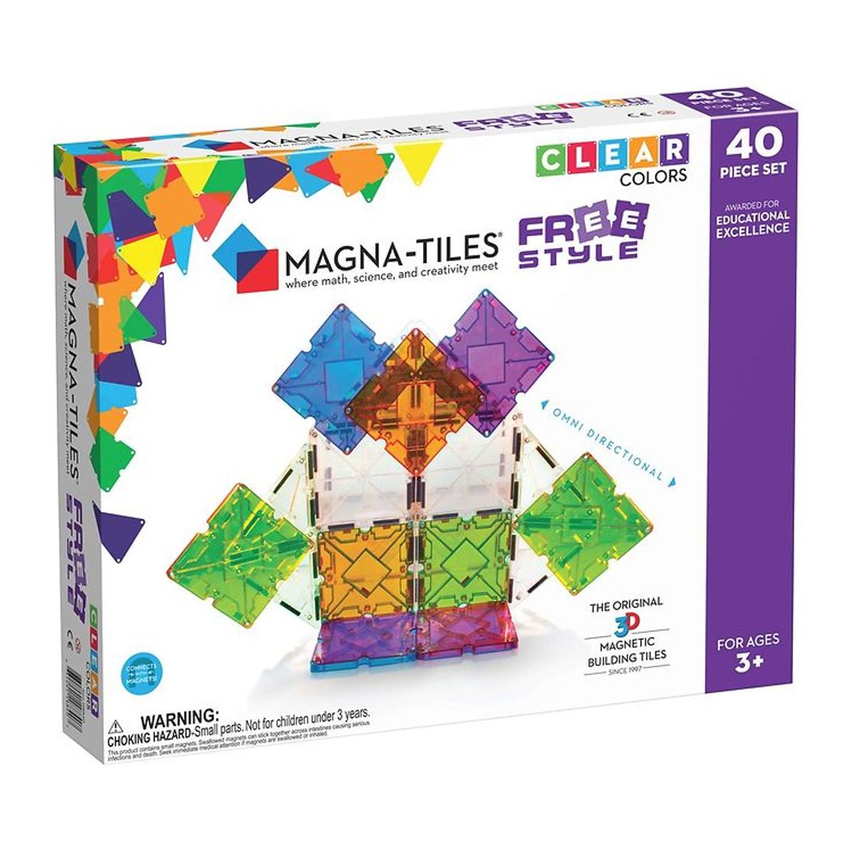 Magna-Tiles Magnetsæt - 40 Dele - FreeStyle