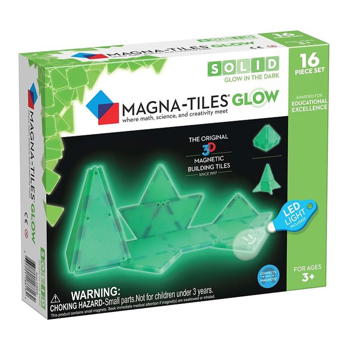 Magna-Tiles Magnetsæt - 16 Dele - Glow