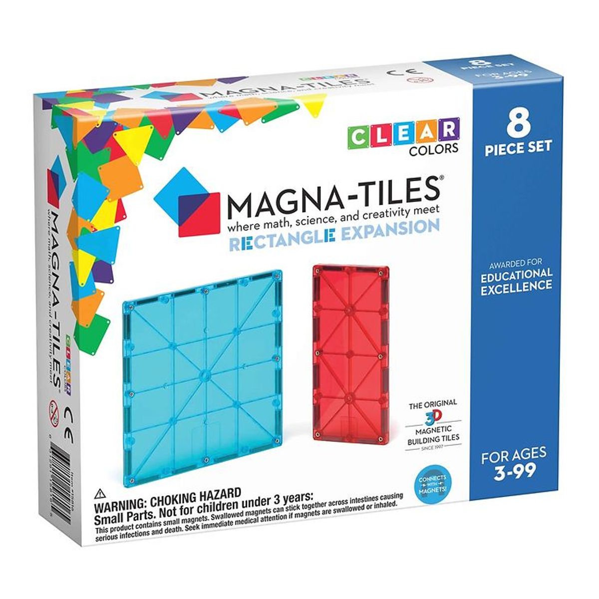 Magna-Tiles Magnet-udvidelsessæt - 8 Dele - Rektangler