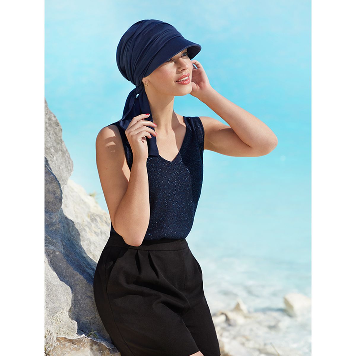 B.B. Briana Sun Cap | Dark Blue