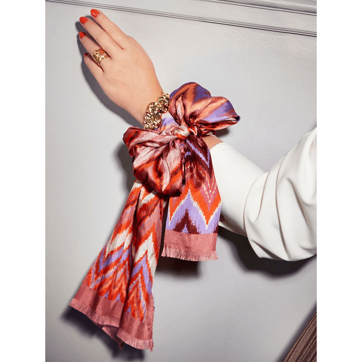 Silk Scarf | Wave Dusty Rose