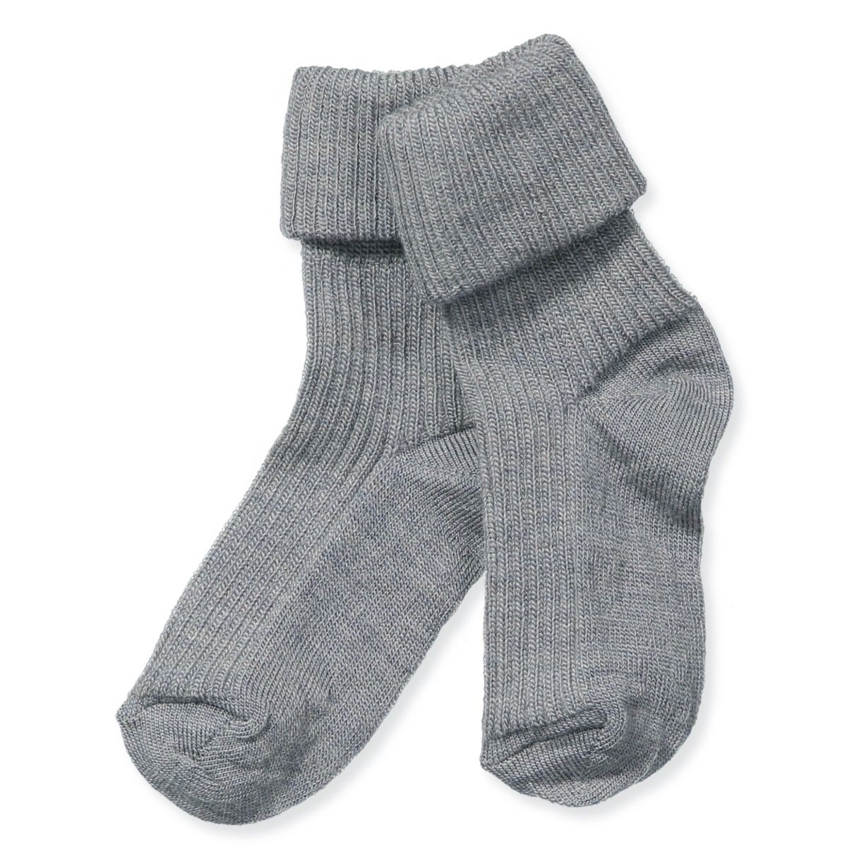 Grey melange uld babystrømper (29-32)