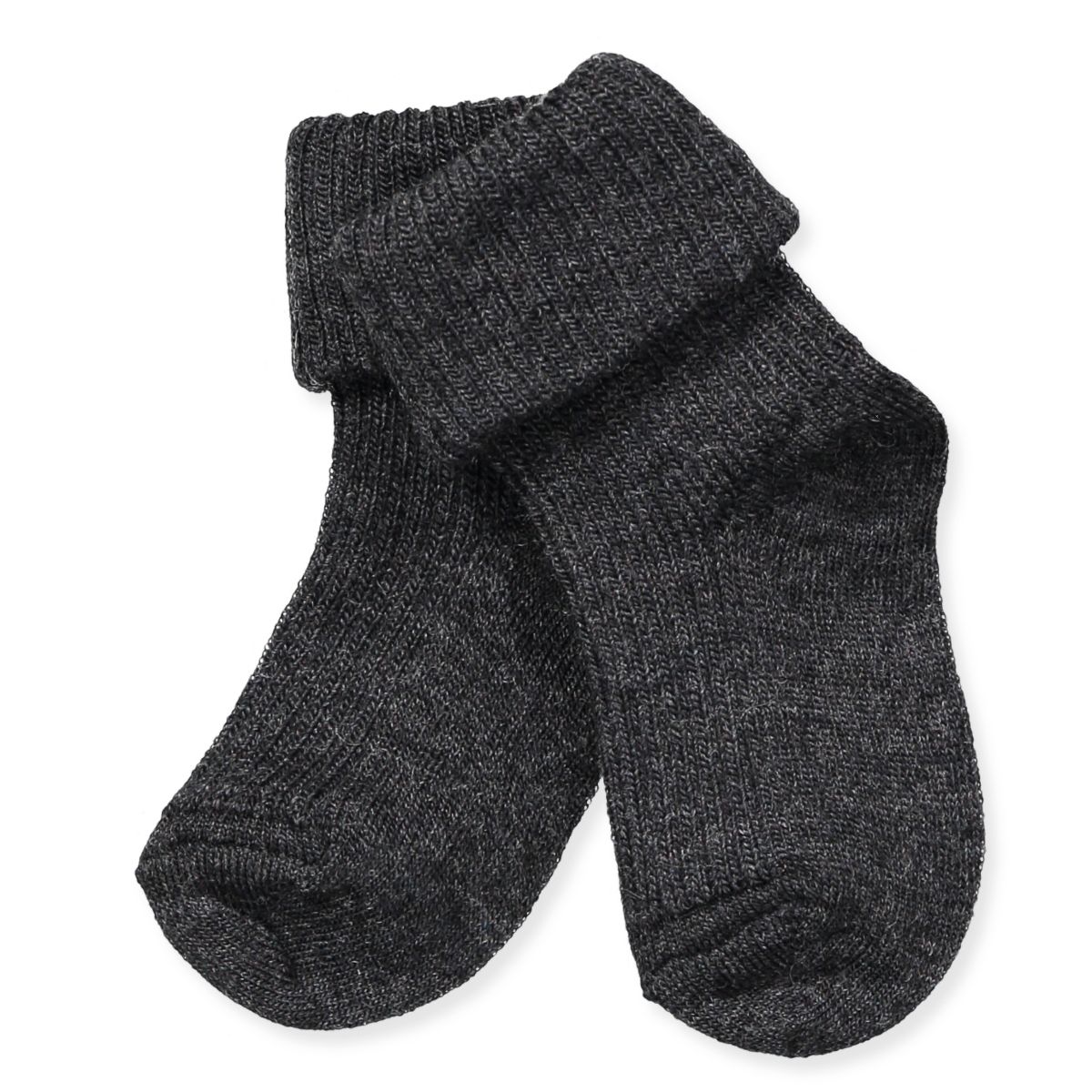 Graue Ripp Socken aus Wolle