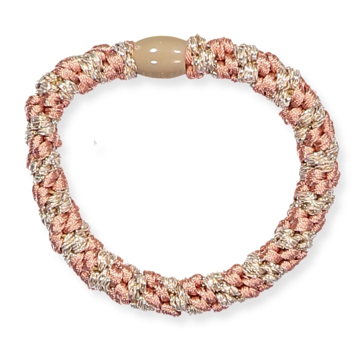 Kknekki glimmer hårelastik - Peach coral (One size