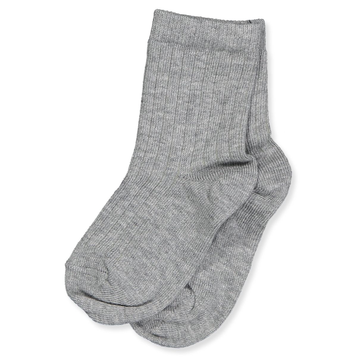 Grey melange rib strømper (33-36)