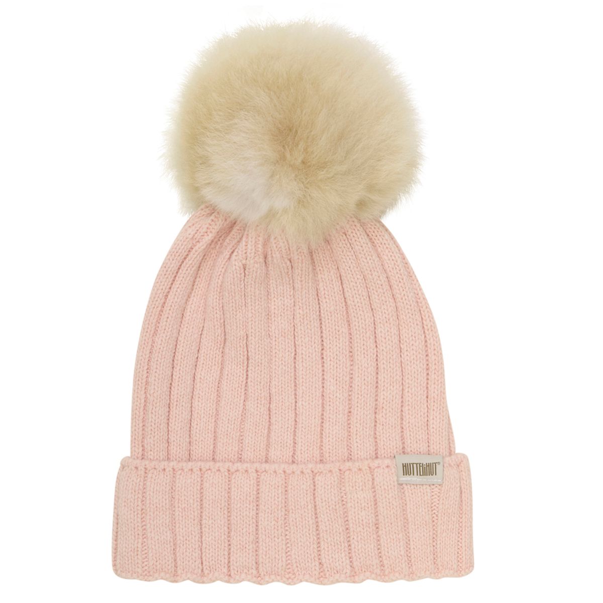 Merinould hue med alpaca pompom (4-6 år)