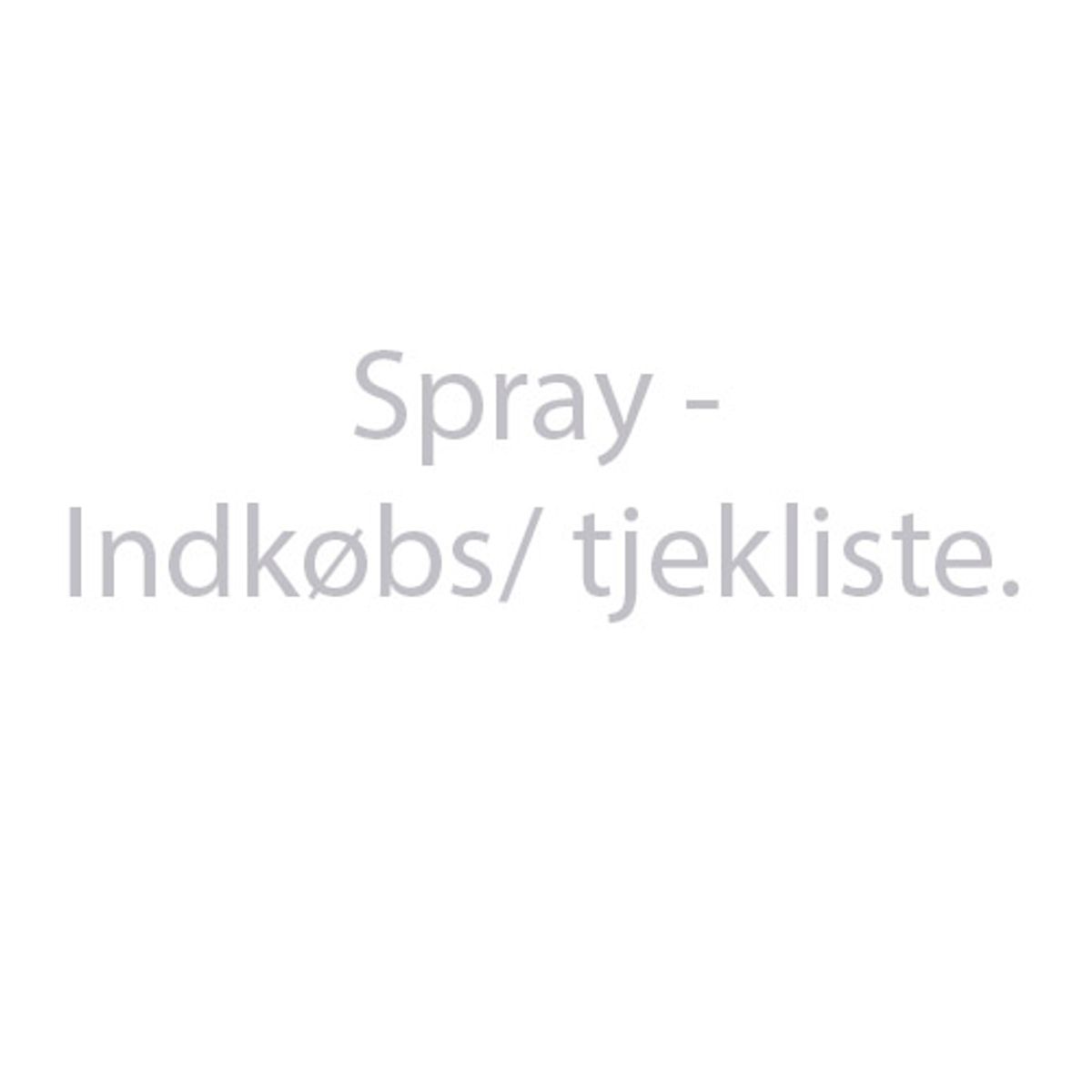 Indkøbs/- tjekliste til spray reparation... 1 stk.