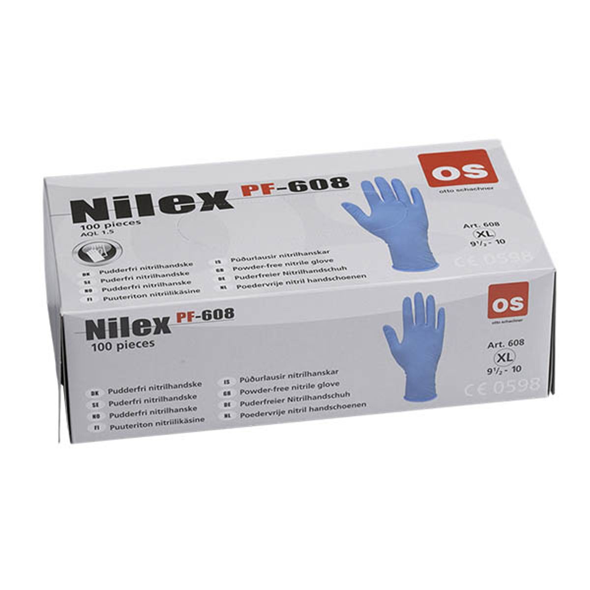 Nilex 608 PF nitrigelhandsker - 100 stk.... XXL