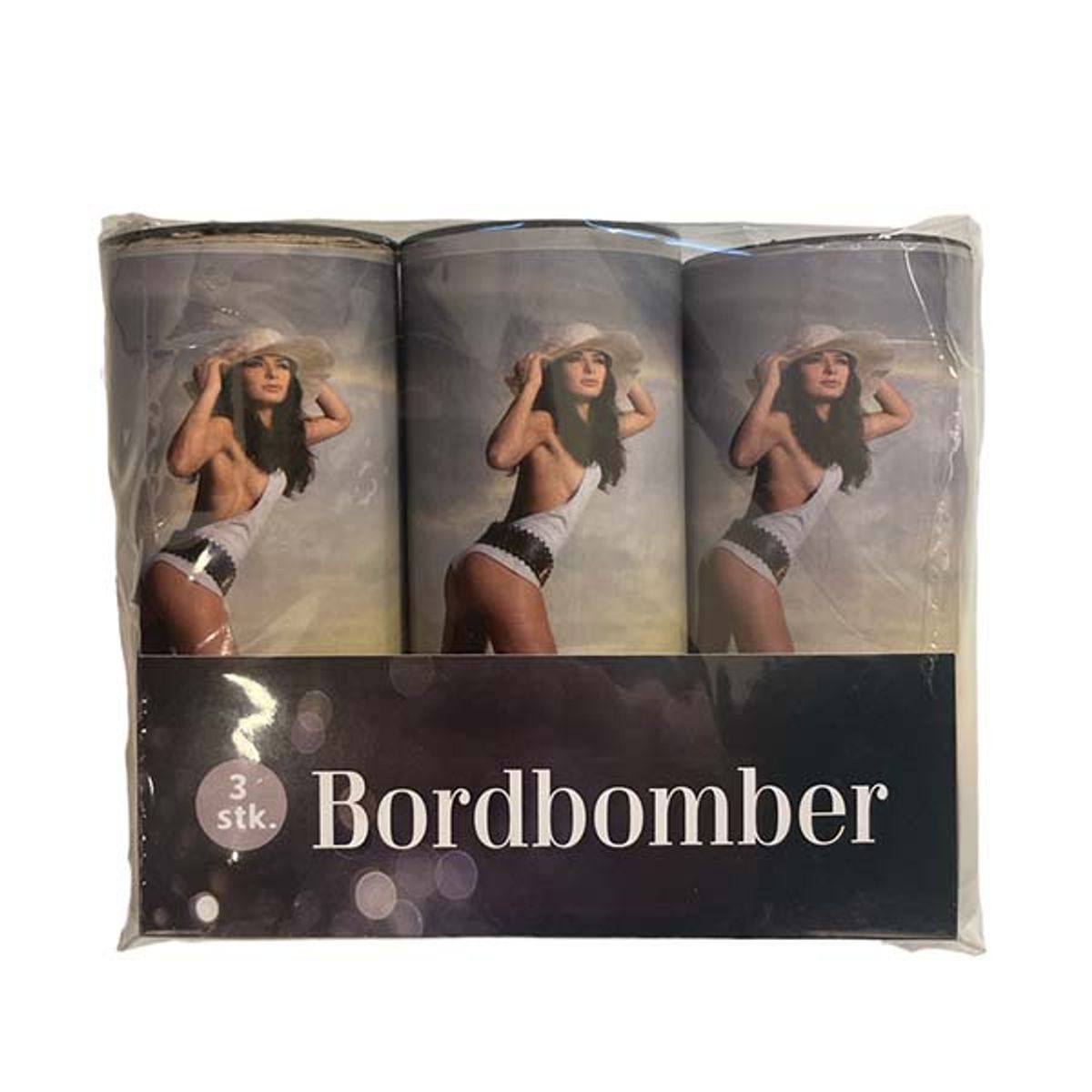 Bordbomber m/ kvindemotiv - 10 cm. - 3 s...