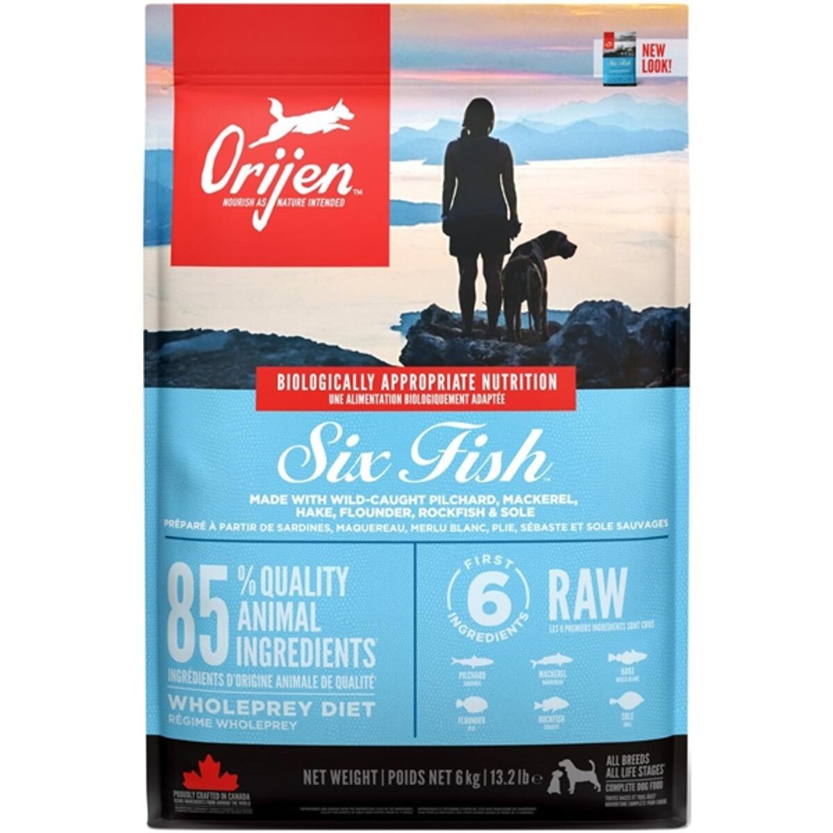 Orijen Six Fish hundefoder, 6 kg