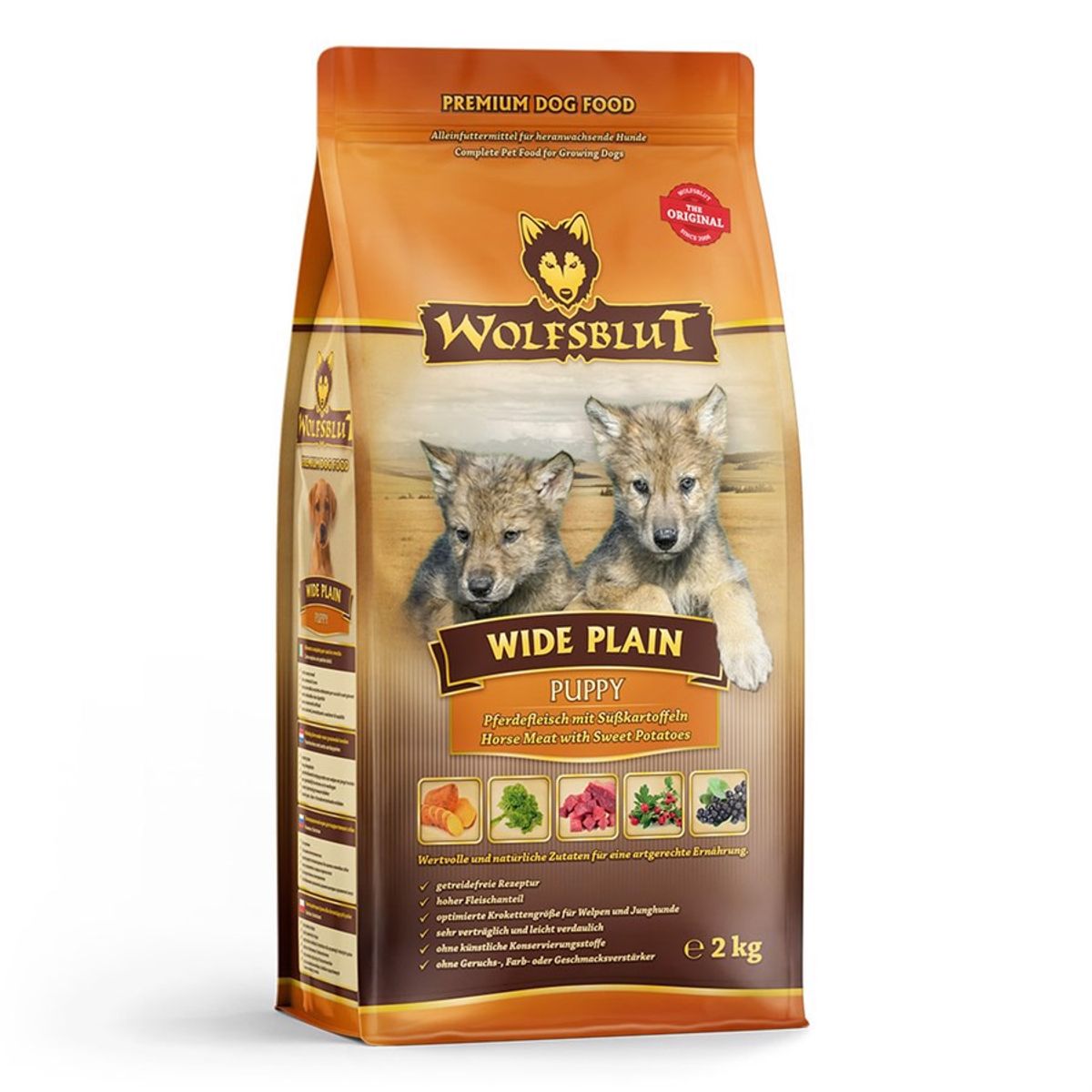 Wolfsblut Wide Plain PUPPY, med hest, 2kg