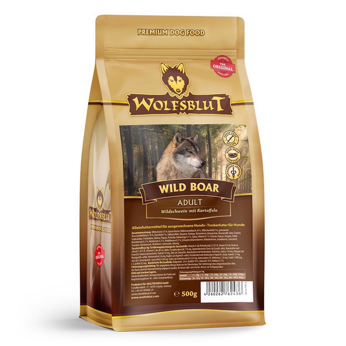 WolfsBlut Wild Boar Adult med vildsvin, 400g