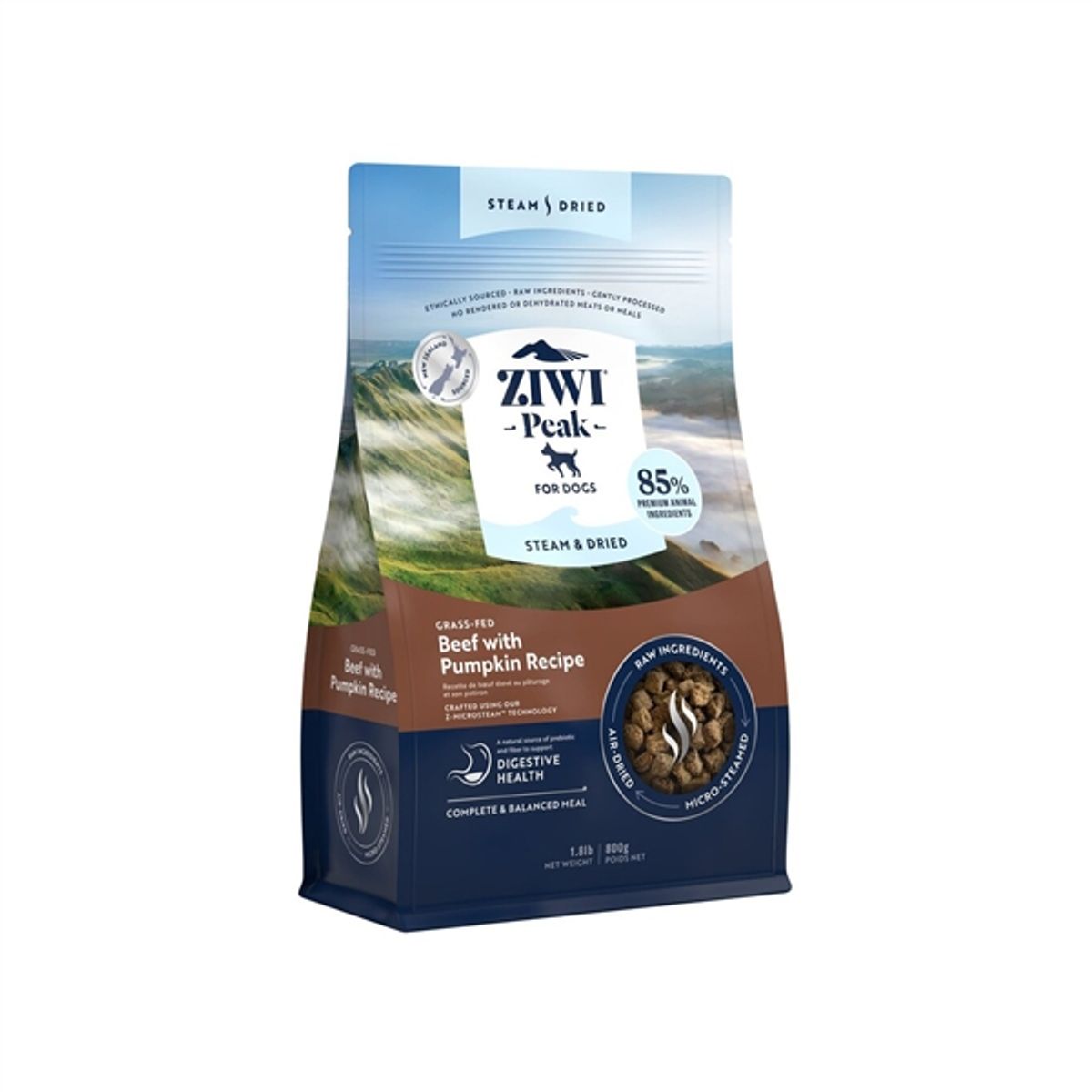 Ziwipeak Dog Steam & Dried, Beef, 800g