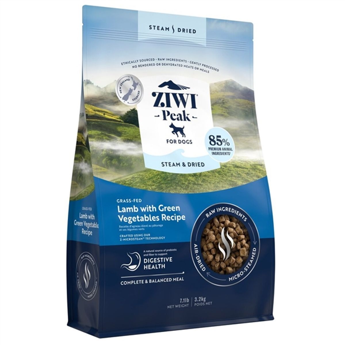 Ziwipeak Dog Steam & Dried, Lamb, 3.2 kg