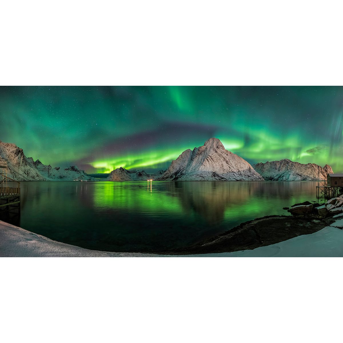 Auroras in Reine, Lofoten af Frank Olsen