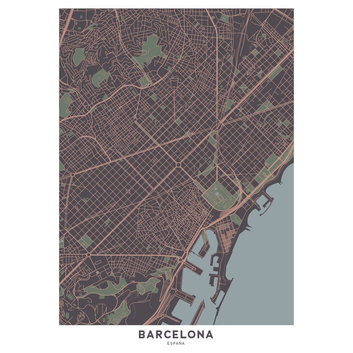 Barcelona Kort af Illux