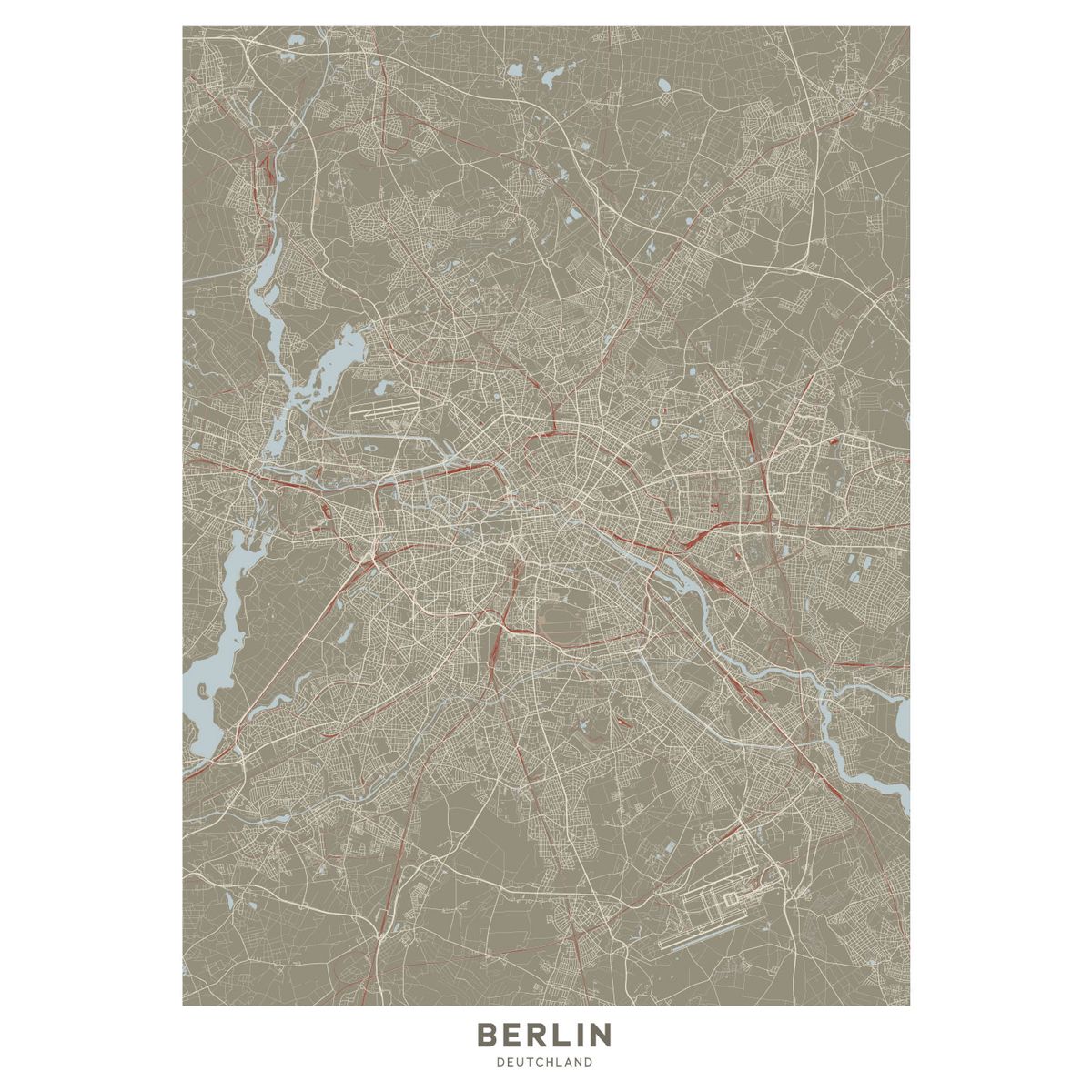 Berlin Kort af Illux