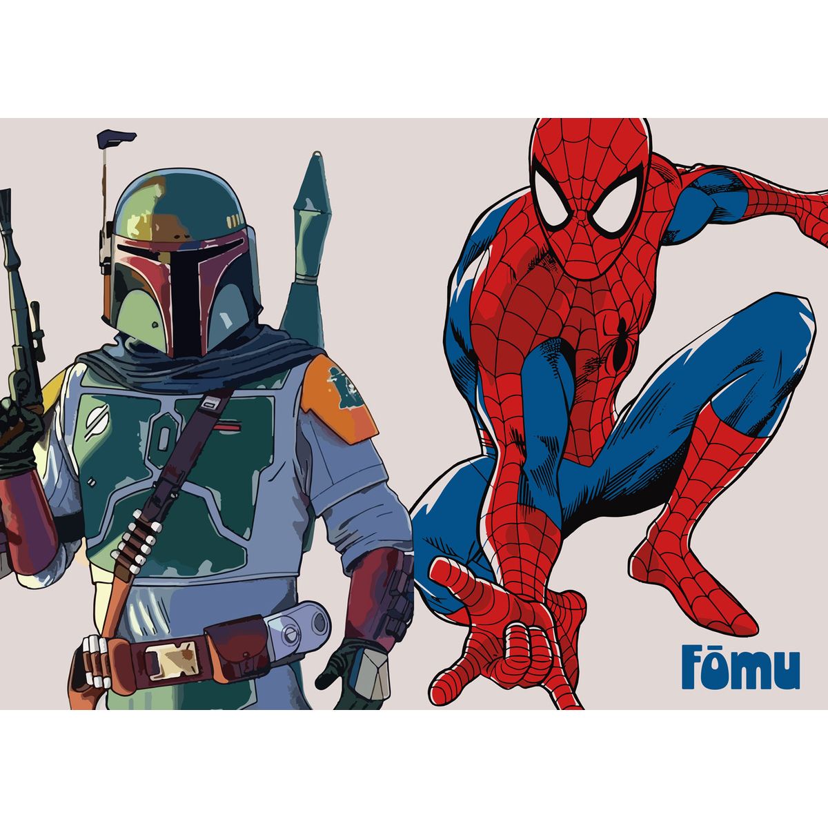 Boba fett og Spiderman 2 af Fōmu Illustrations