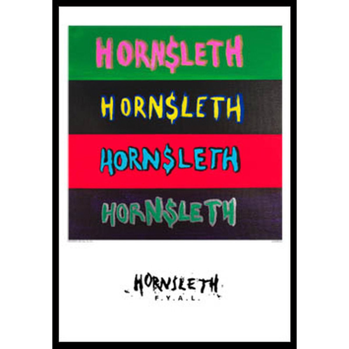 Four logos no 5 af Hornsleth, 230g Fine Art papir, 50x70 cm