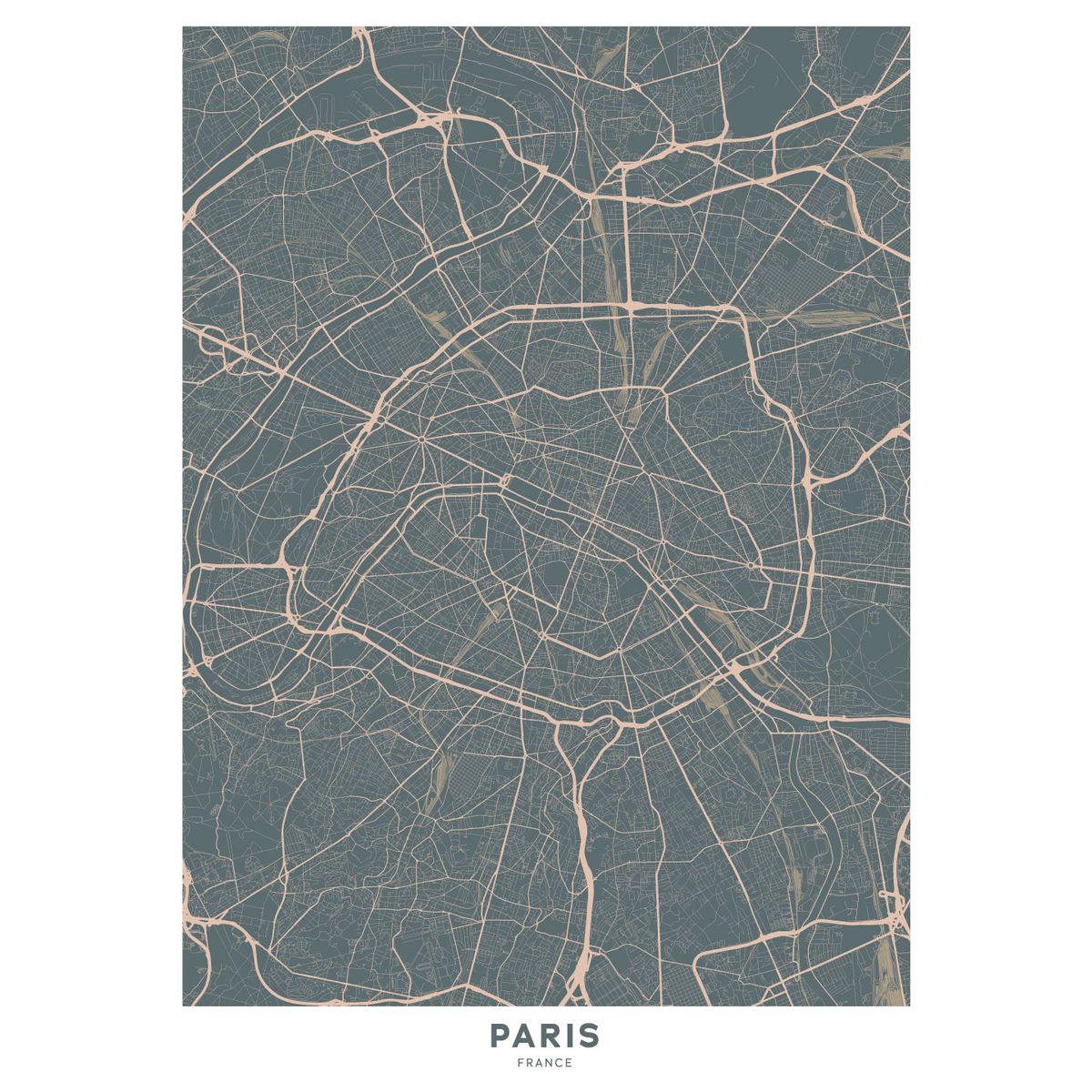 Paris Kort af Illux