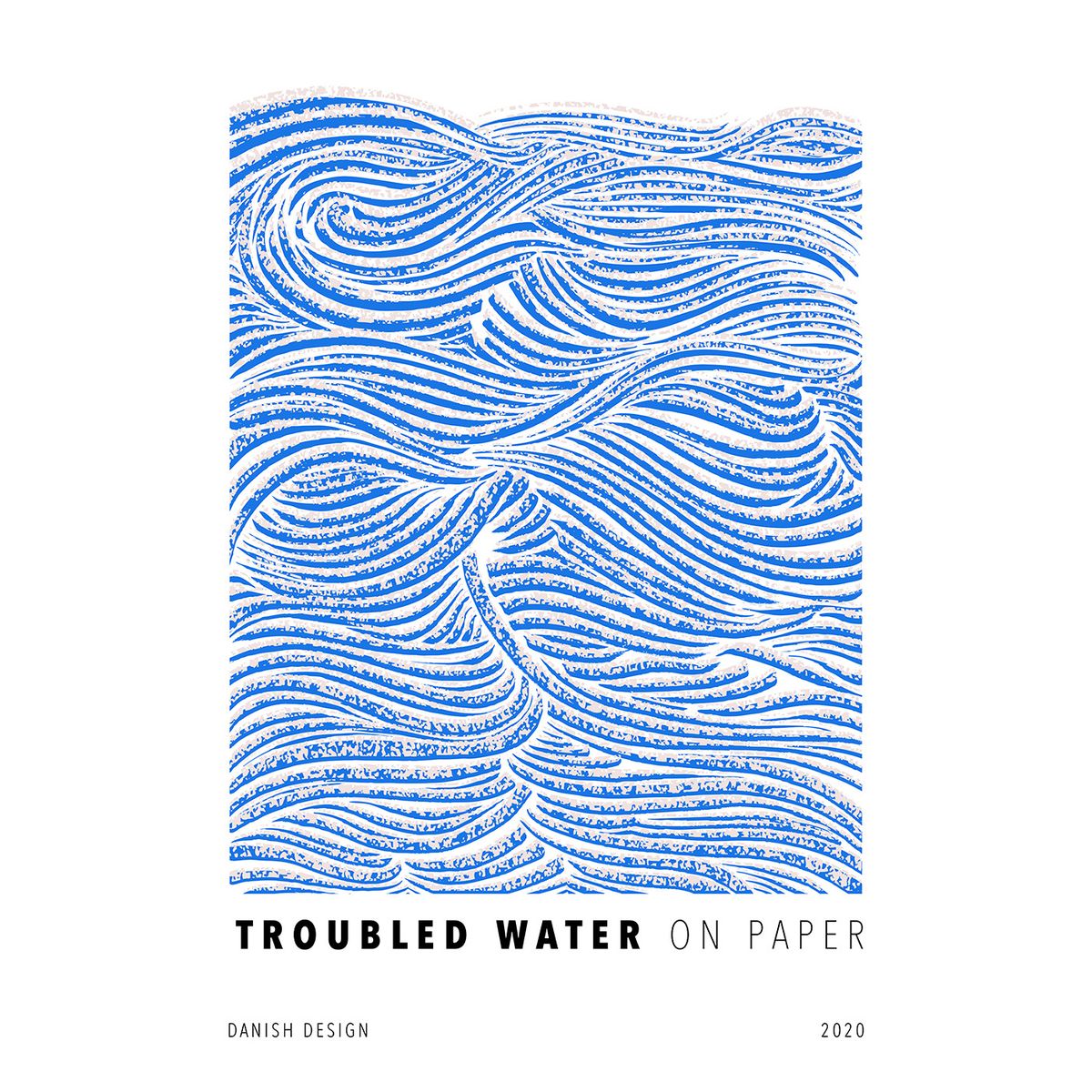 Troubled Water Blue af Plakatwerket