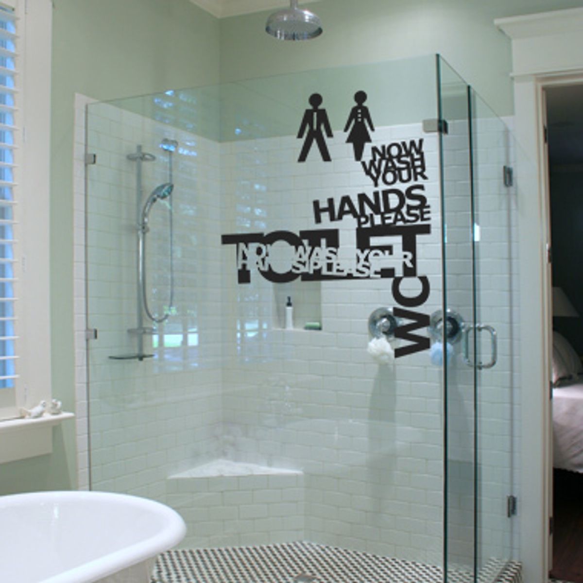 Wash your hands wallsticker af Diana Lovring, 45x55 cm