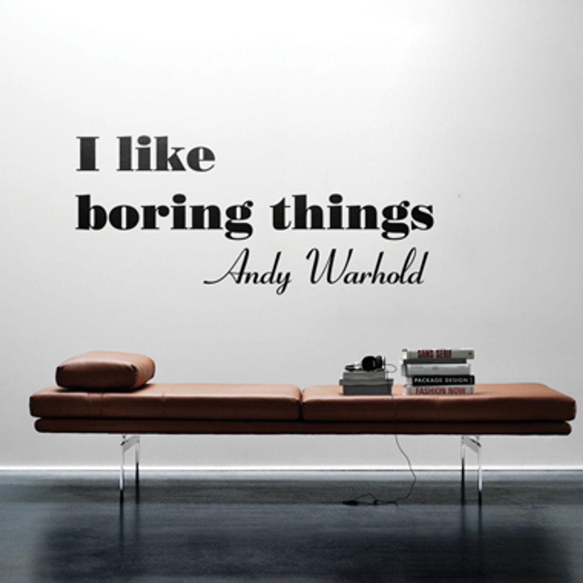 I like boring things wallsticker af Alan Smithee, 65x29 cm