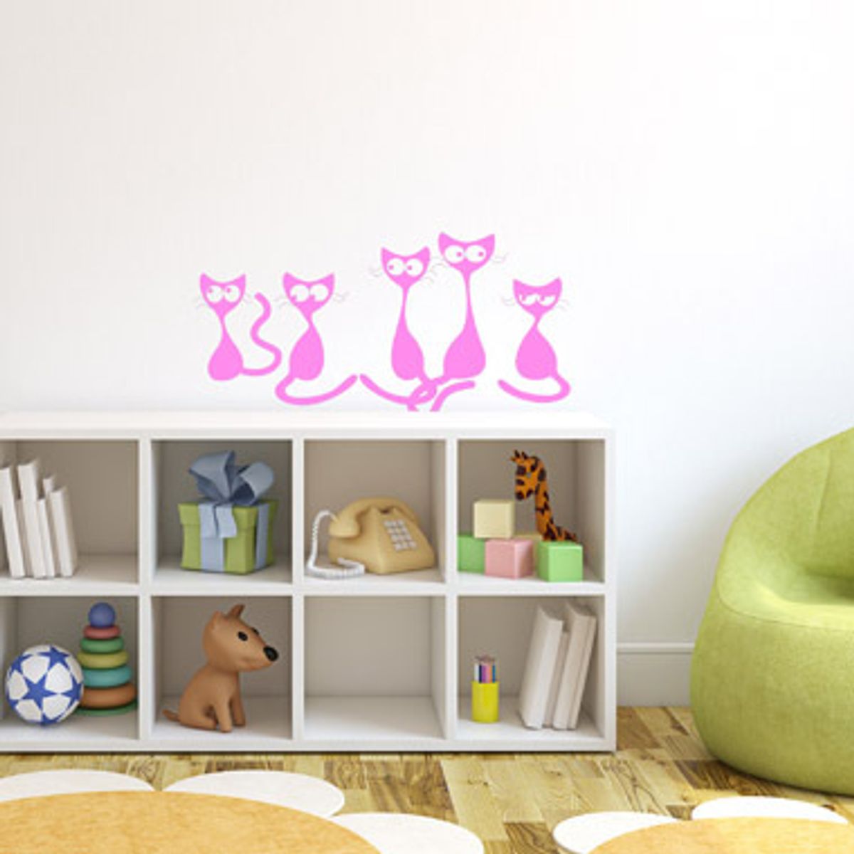 Katte wallsticker af Anline Ruby, 52x27 cm