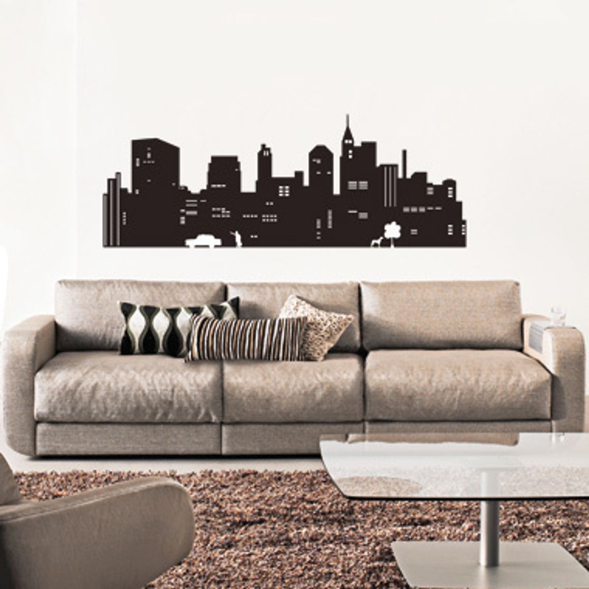 Skyline wallsticker af Diana Lovring, 83x30 cm