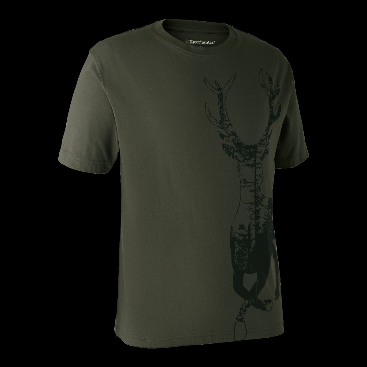 Deerhunter T-shirt med hjort Bark Green L