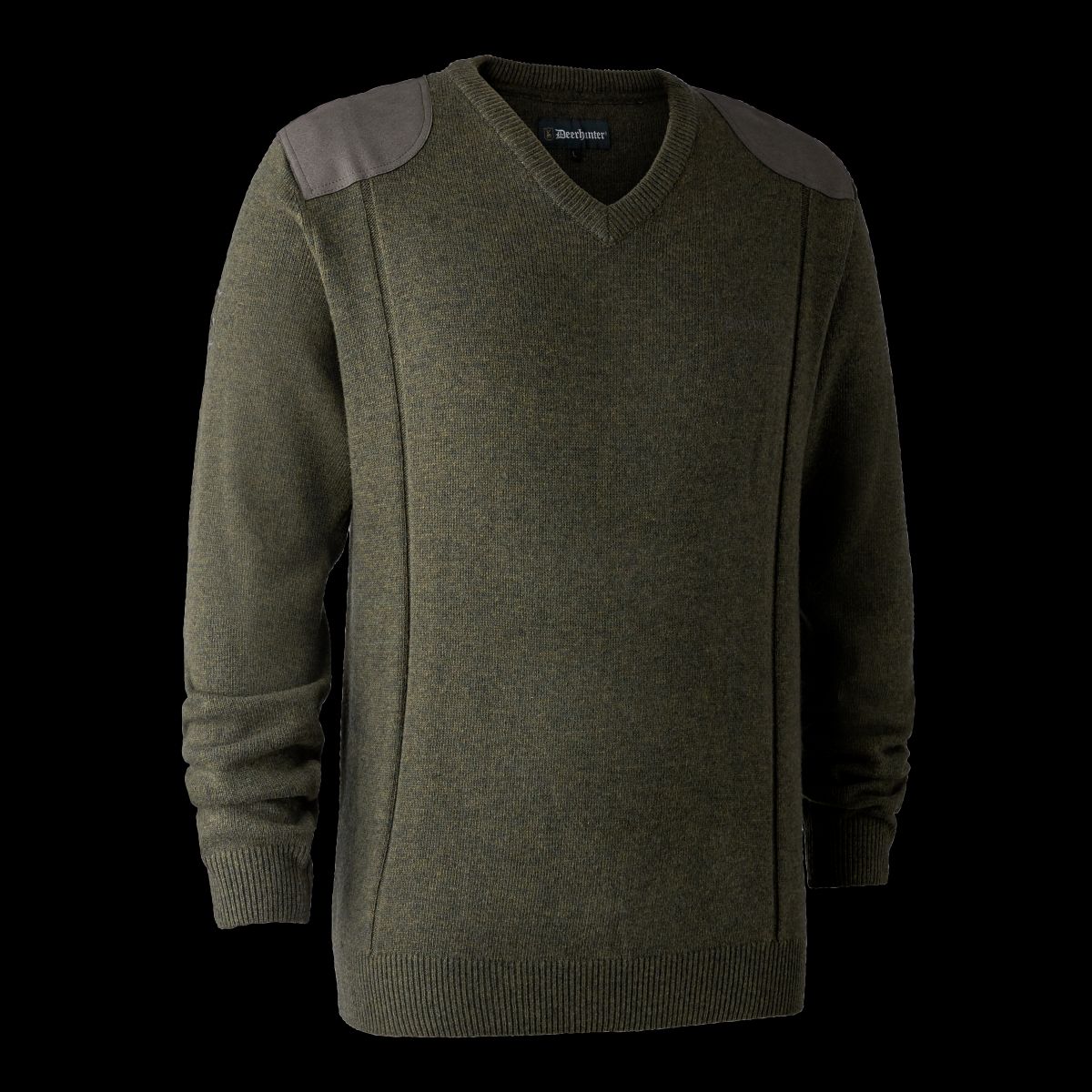 Deerhunter Sheffield Strik med V-hals Green Melange 3XL