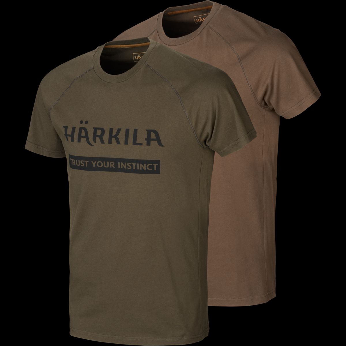 Härkila logo t-shirt 2-pack Willow green/Slate brown 3XL