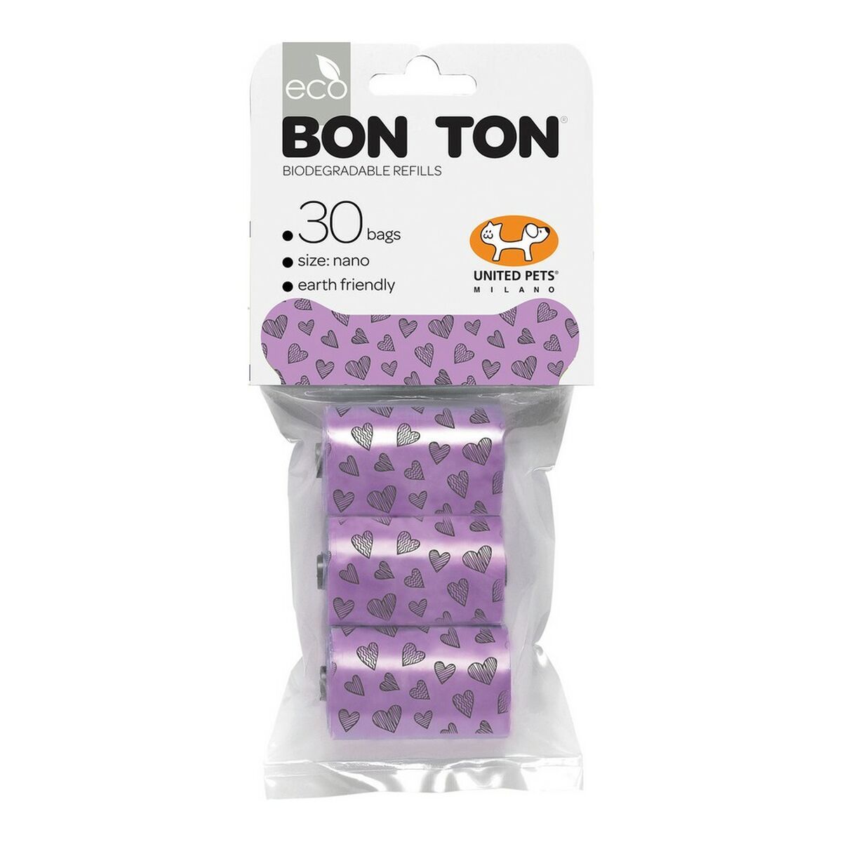 Hygiejneposer United Pets Bon Ton Nano Hund Lilla (3 x 10 poser)