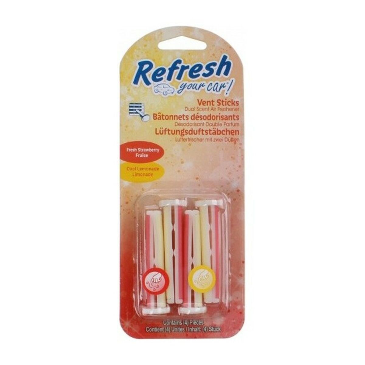 Luftfrisker til Bilen California Scents Vent Sticks Jordbær Citron (2 pcs)