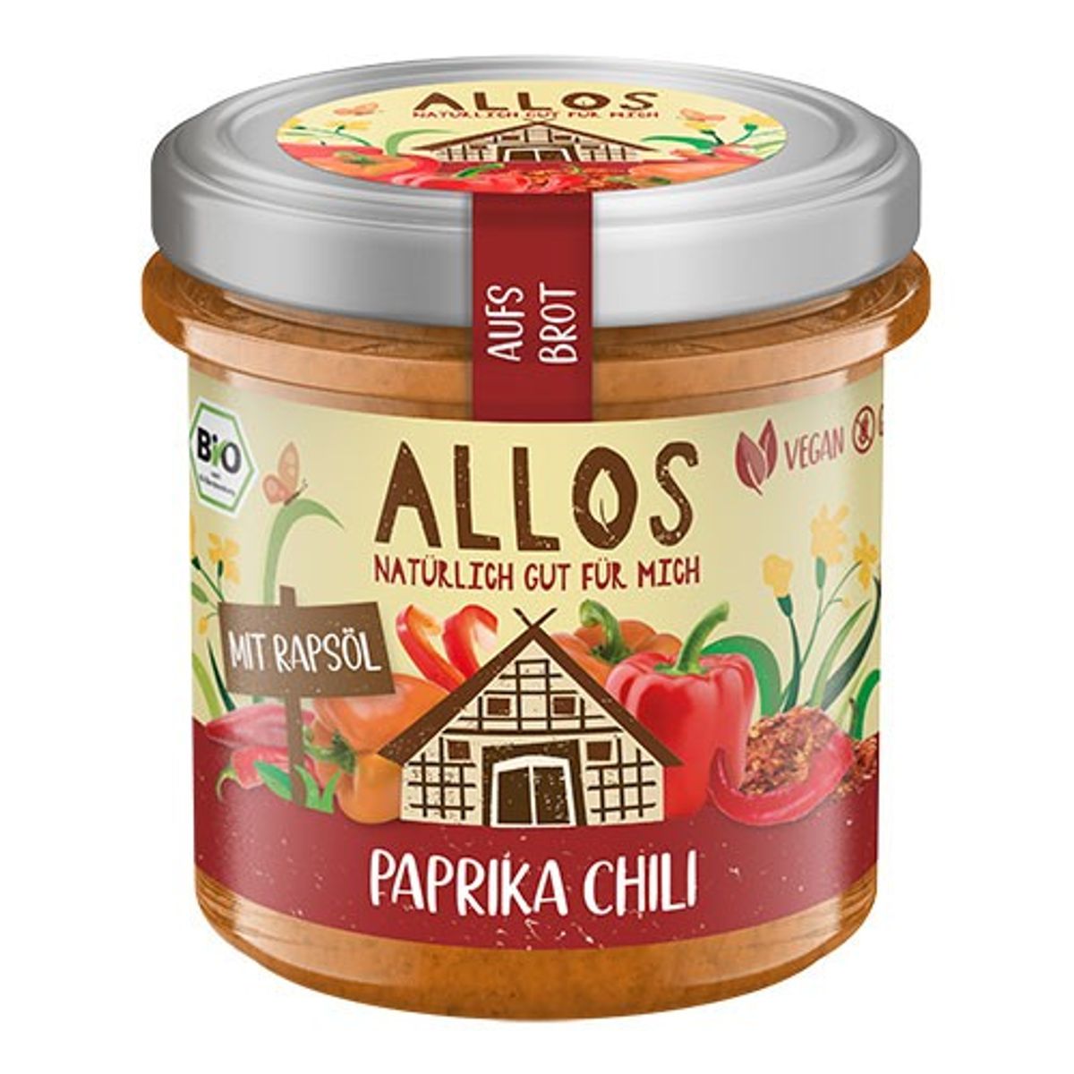 Smørepålæg Auf´s Brot Peber frugt- Chili Økologisk - 140 gram - Allos