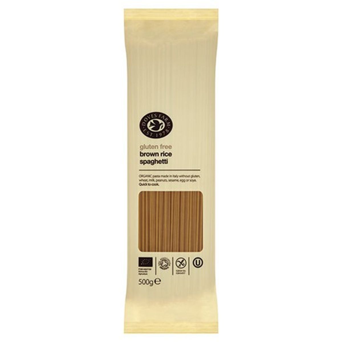 Brun Ris Spaghetti glutenfri, Doves Økologisk- 500 gr - Doves Farm - Mindst holdbar til : 28-02-2025