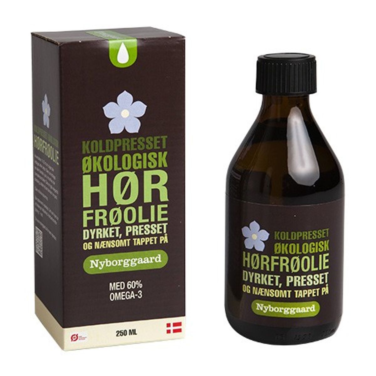 Hørfrøolie koldpresset Dansk Økologisk - 250 ml - Nyborgaard