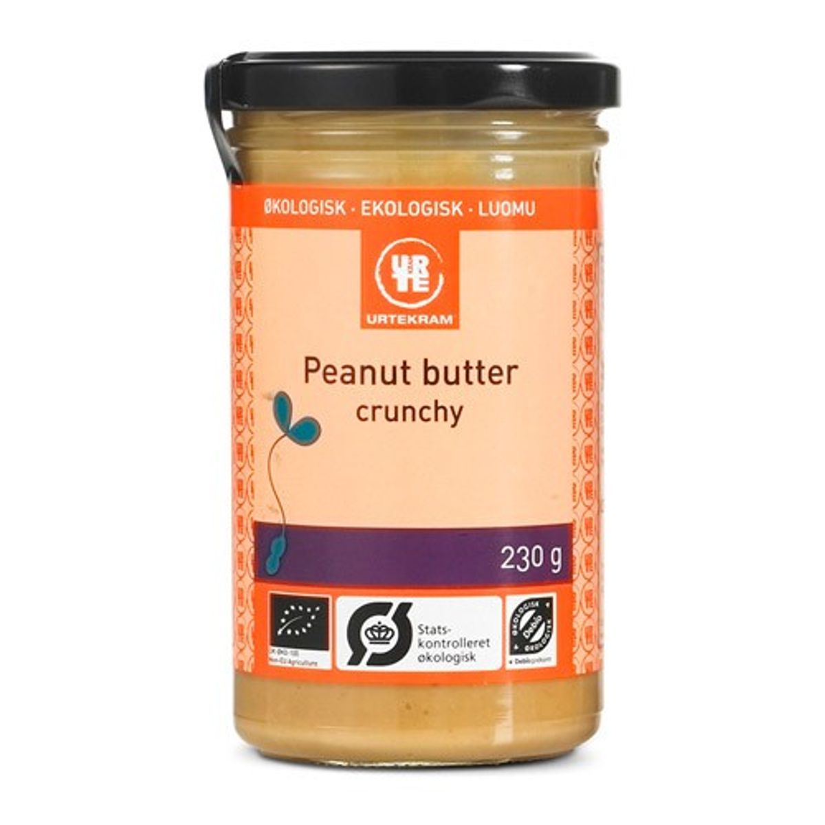 Peanutbutter crunchy Økologisk - 230 gr - Urtekram