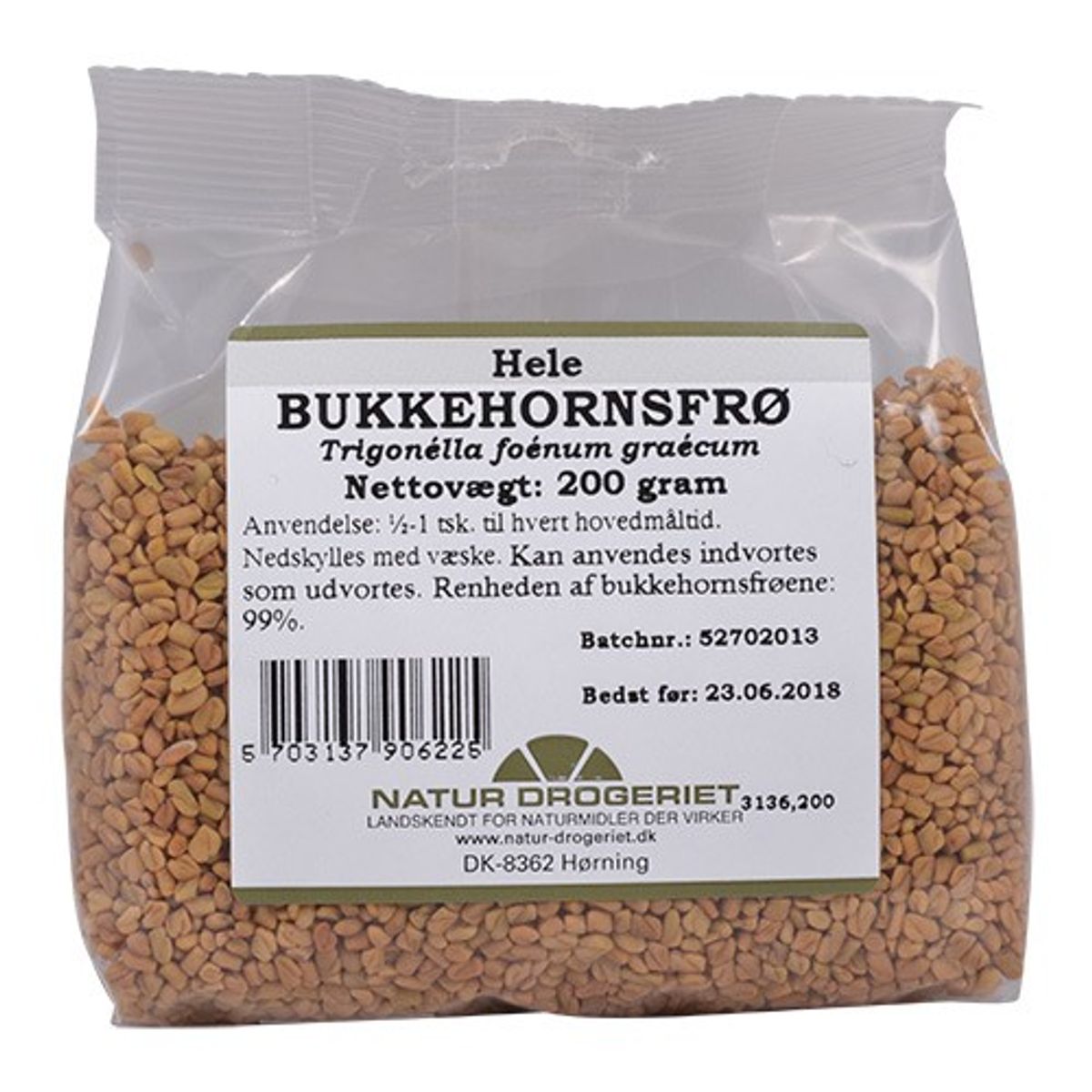 Bukkehornsfrø Hel - 200 gr - Natur Drogeriet