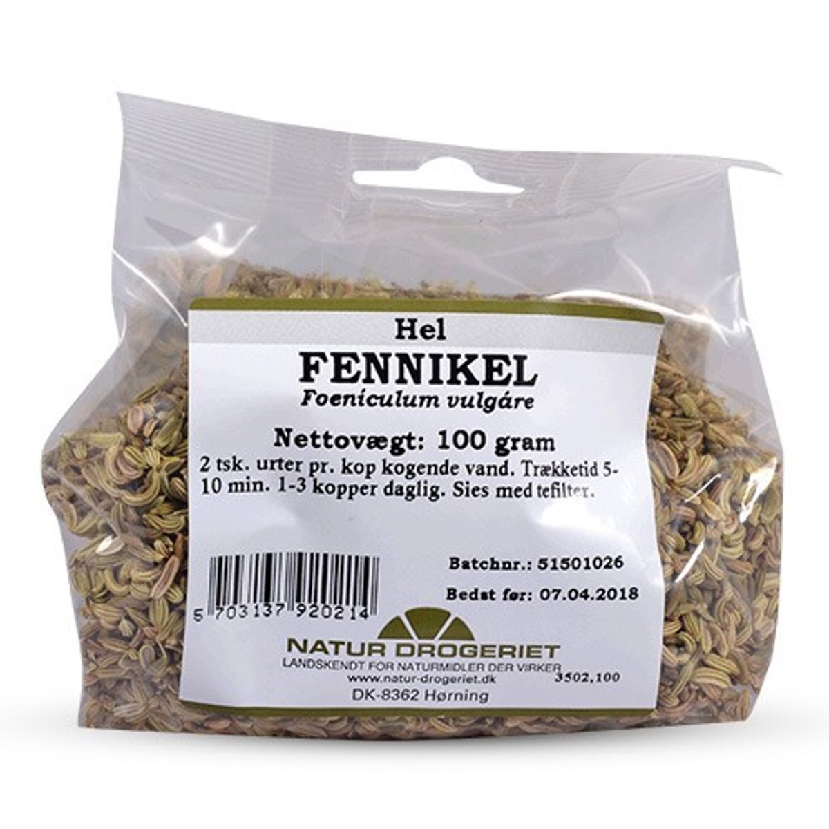 Fennikel hel - 100 gr - Natur Drogeriet