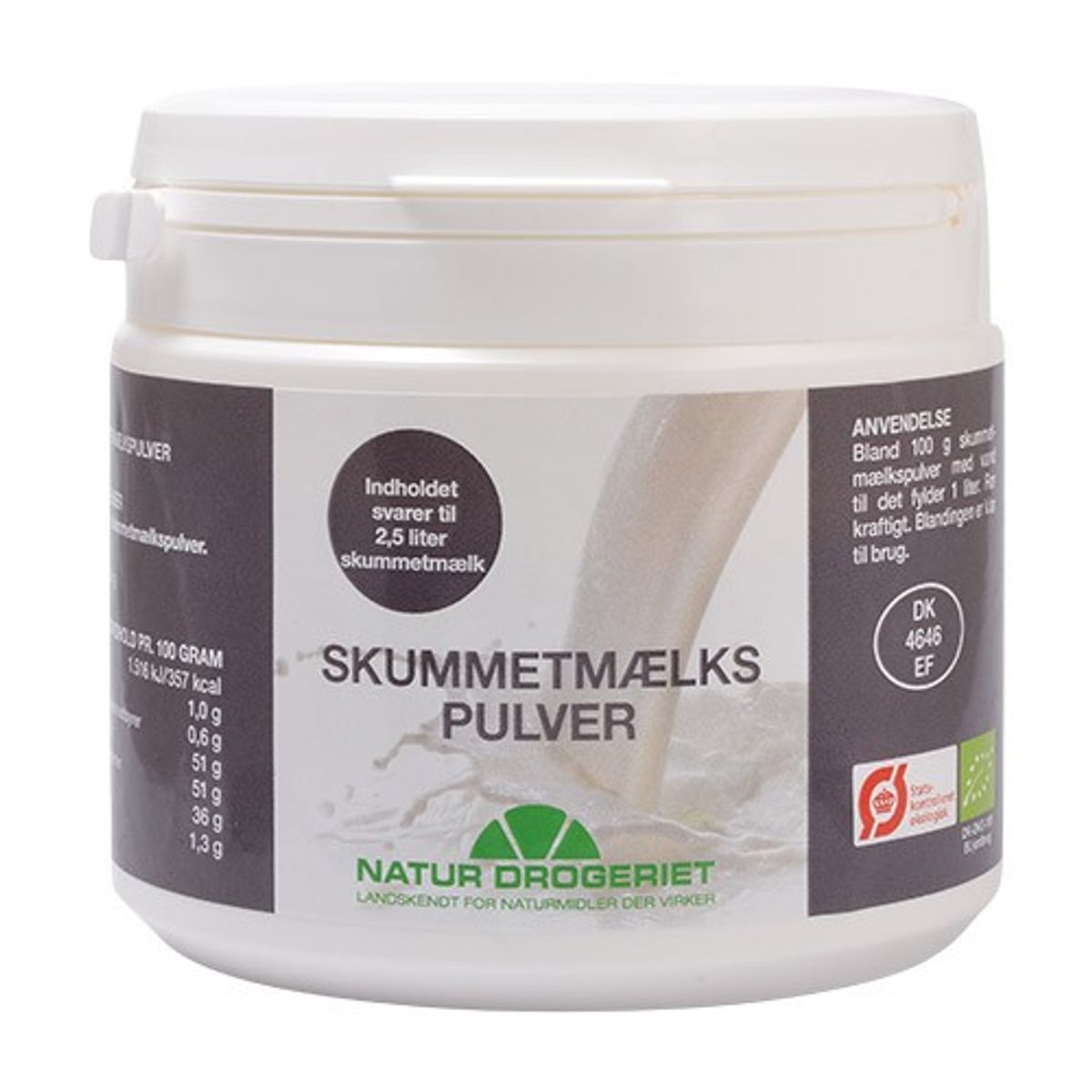 Skummetmælkspulver Økologisk- 250 gr - Natur-Drogeriet