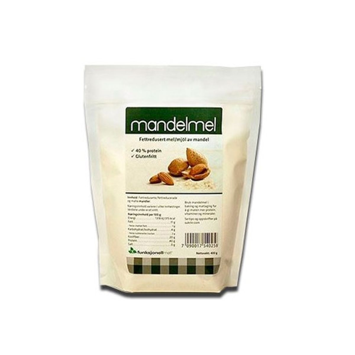 Mandelmel fedtreduceret - 400 gram