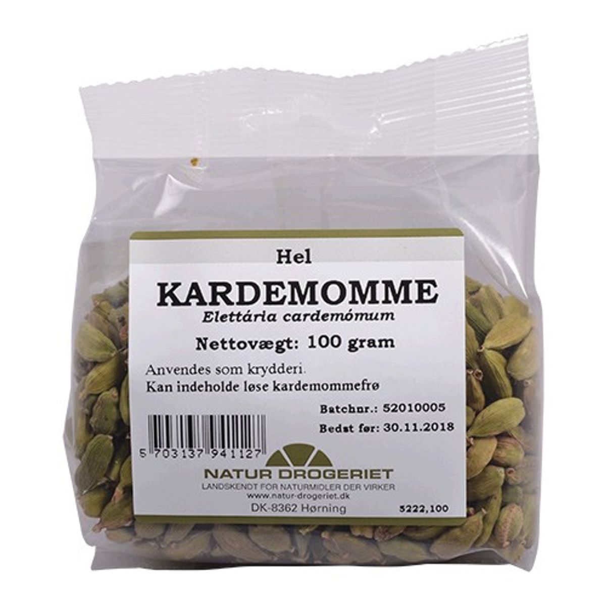 Kardemomme hel grøn - 100 gram - Natur Drogeriet